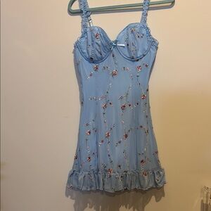 Sugar Thrillz Blue Embroidered I’m Baby Slip Dress size XL